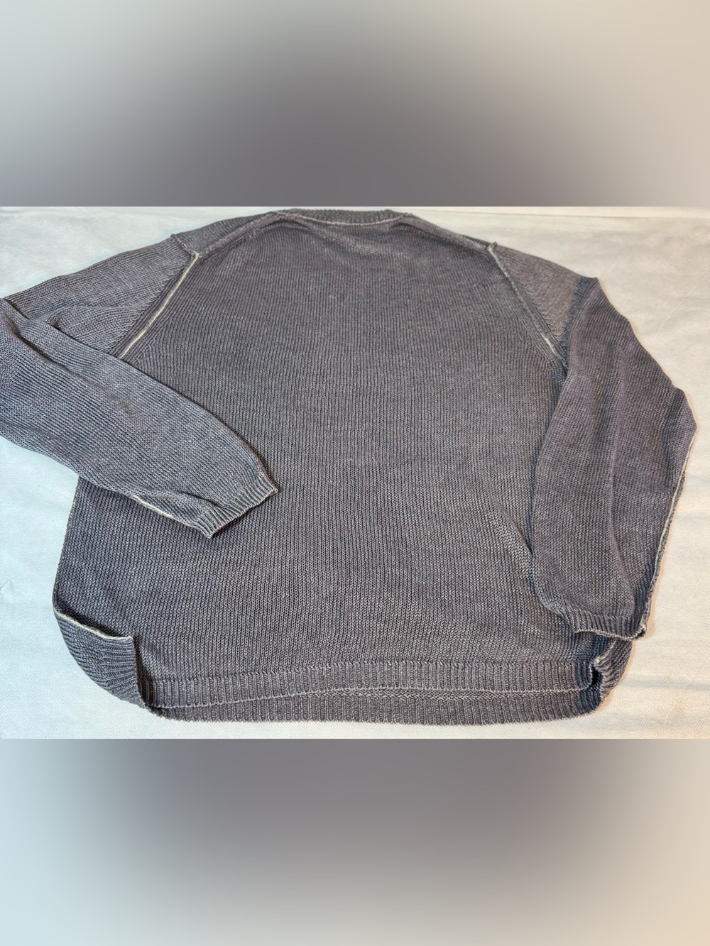 Theory XXL Gray Knit Sweater Minimalist Lightweight Crewneck Pullover - Picture 3 of 4
